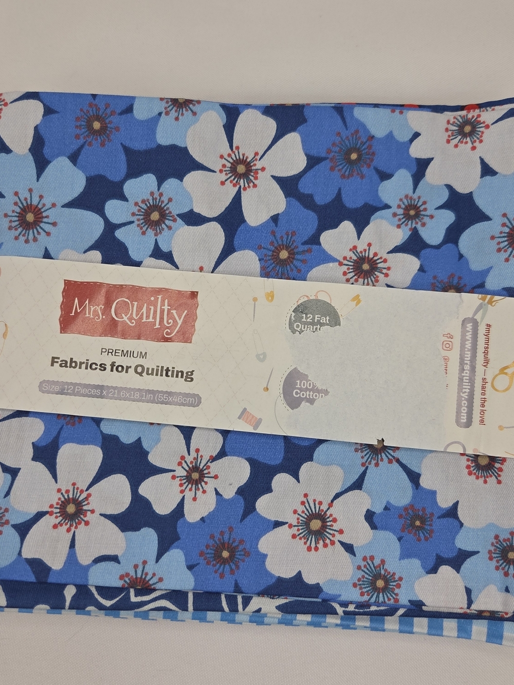 Mrs.Quilty PremiumFabrics For Quilting 12 Pieces 21.6" x 18" Cotton Multicolor